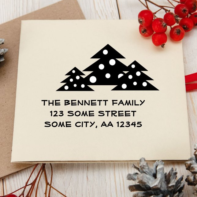 Christmas Tree Family Address Rubber Stamp (Creator Uploaded)