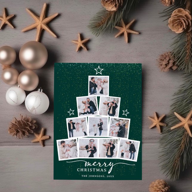  Christmas Tree Family Photo Collage Holiday Card (Creator Uploaded)