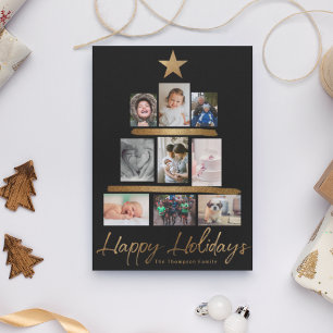 Christmas tree Family photo Collage Year Review Holiday Card