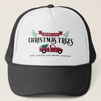 Christmas tree farm and vintage truck trucker hat