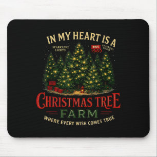 Christmas Tree Farm In My Heart Holiday Forest Gif Mouse Pad