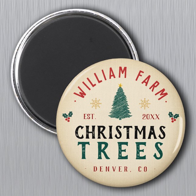 Christmas Tree Farm Pine Trees farmhouse style Magnet (Creator Uploaded)