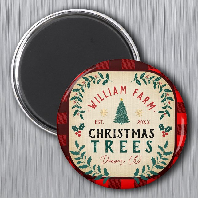 Christmas Tree Farm Pine Trees farmhouse style Magnet (Creator Uploaded)