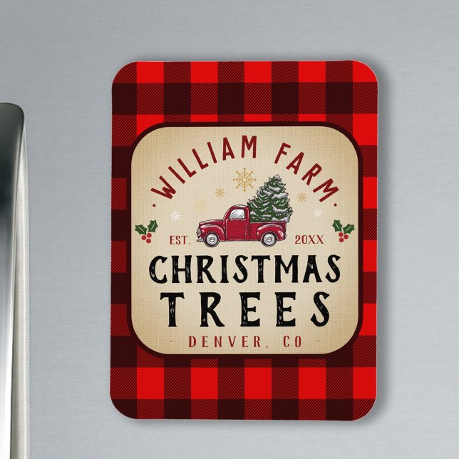 Christmas Tree Farm Pine Trees farmhouse style Magnet (Creator Uploaded)