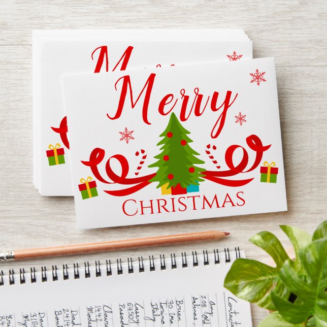 Christmas Tree Festive Cash Gift Envelope (Stacked)