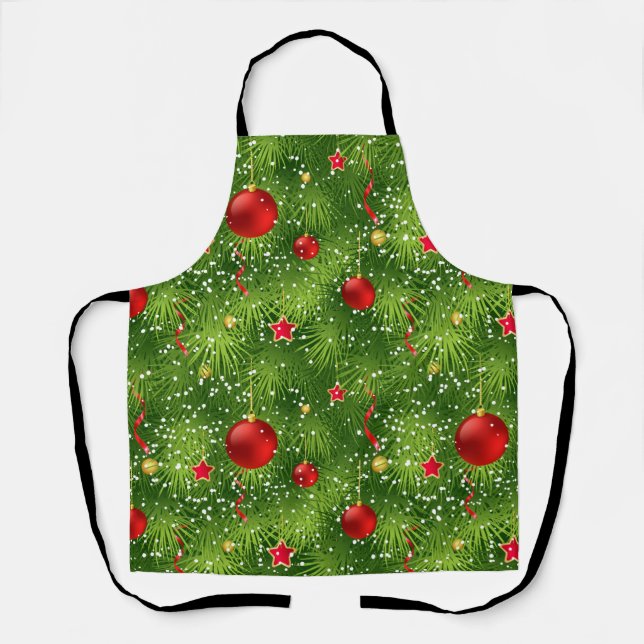 Christmas Tree Festive Holiday Ugly Xmas Sweater Apron (Front)