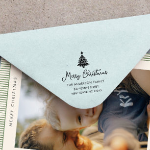 Christmas Tree Festive Rubber Stamp