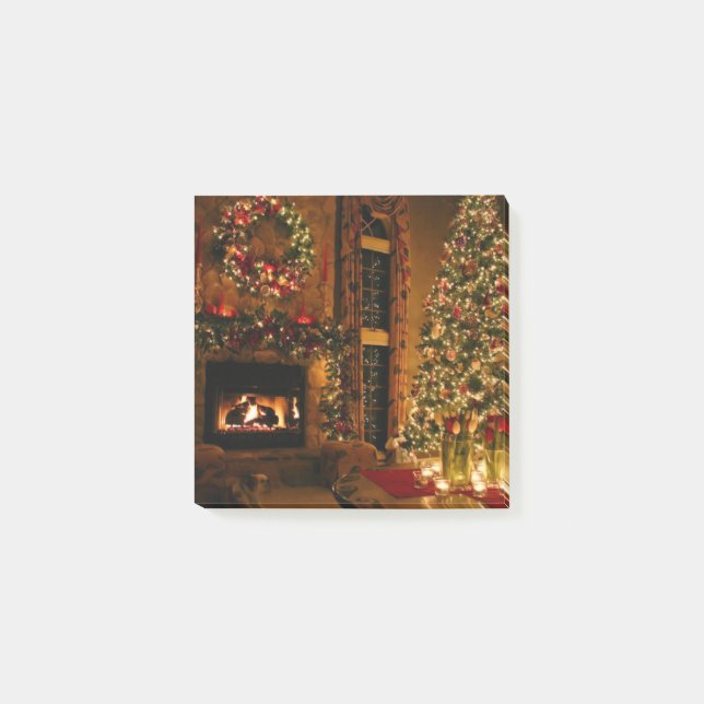 Christmas tree fireplace post-it notes (Front)