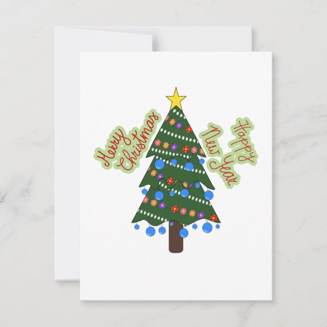 Christmas Tree Flat Holiday Card (Front)