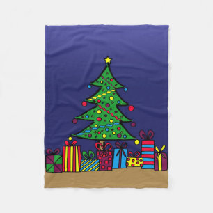 Christmas tree fleece blanket