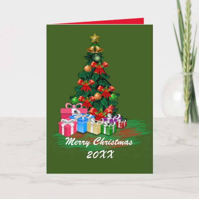 Christmas Tree Folded Card (Front)