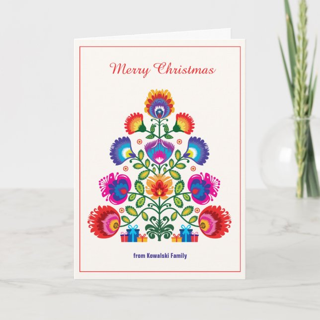 🎄Christmas tree - folklore style Card (Front)