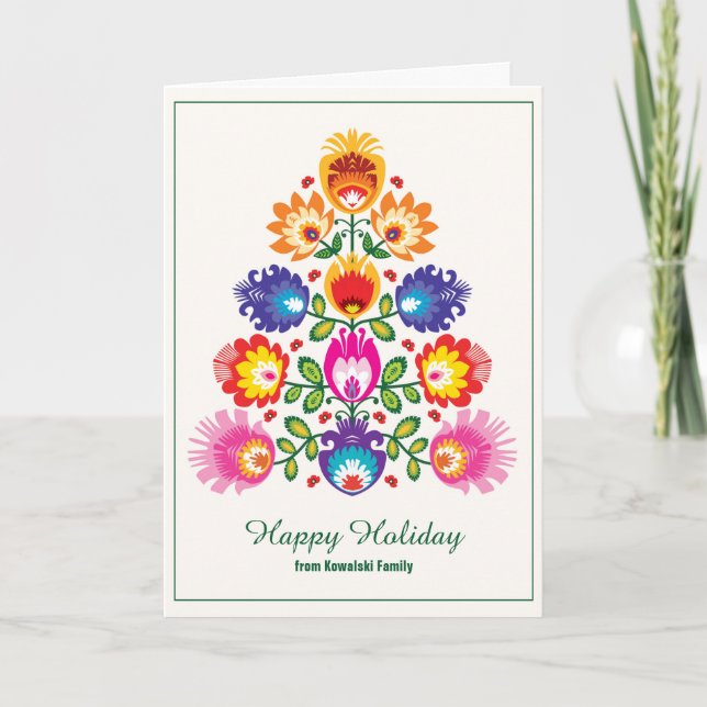 🎄Christmas tree - folklore style Card (Front)