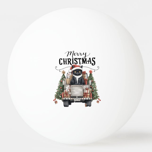  Christmas  Tree for Player who loves Cat Ping Pong Ball (Front)