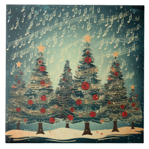 Christmas Tree Forest Celebration Tile
