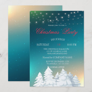 Christmas Tree,Forest Christmas Company Party Invitation