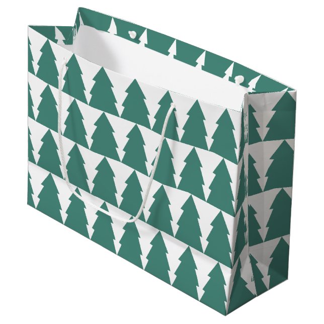 Christmas Tree Forest Large Gift Bag (Front Angled)