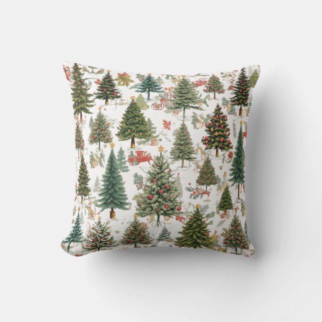 Christmas tree forest, original design cushion (Front)