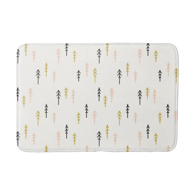 Christmas Tree Forest Pattern Bath Mat (Front)