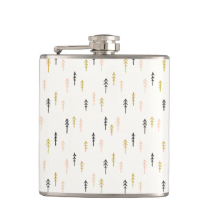Christmas Tree Forest Pattern Hip Flask