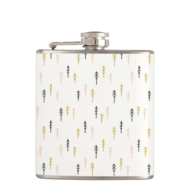 Christmas Tree Forest Pattern Hip Flask (Front)
