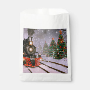 Christmas tree forest train  favour bags