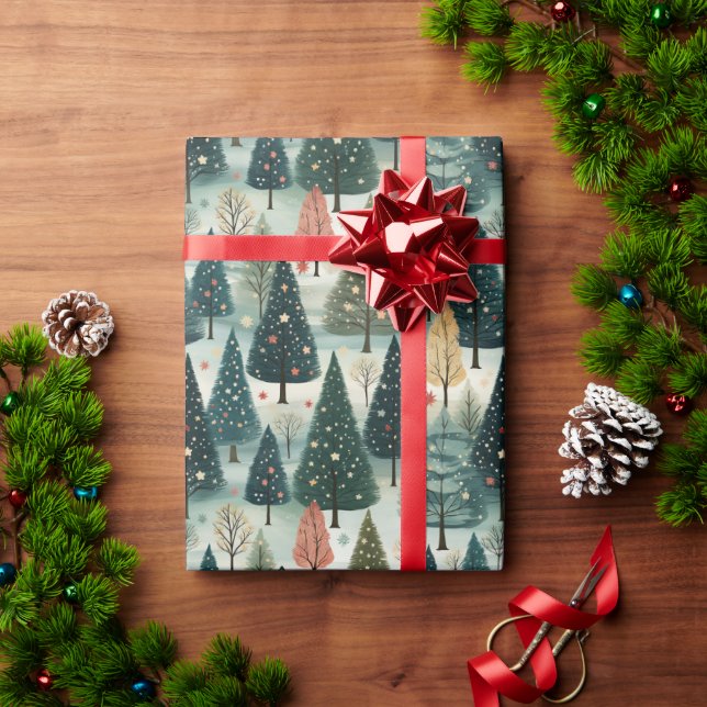Christmas Tree Forest Wrapping Paper (Holiday Gift)