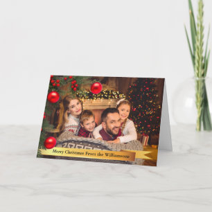 Christmas Tree Frame Merry Christmas Photo Holiday Card