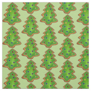 Christmas Tree Frosted Green Sugar Cookies Holiday Fabric