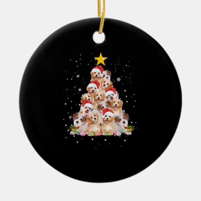 Christmas Tree Funny Dog Ceramic Tree Decoration (Front)