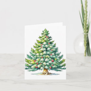 Christmas Tree G - Watercolors & Pen Card