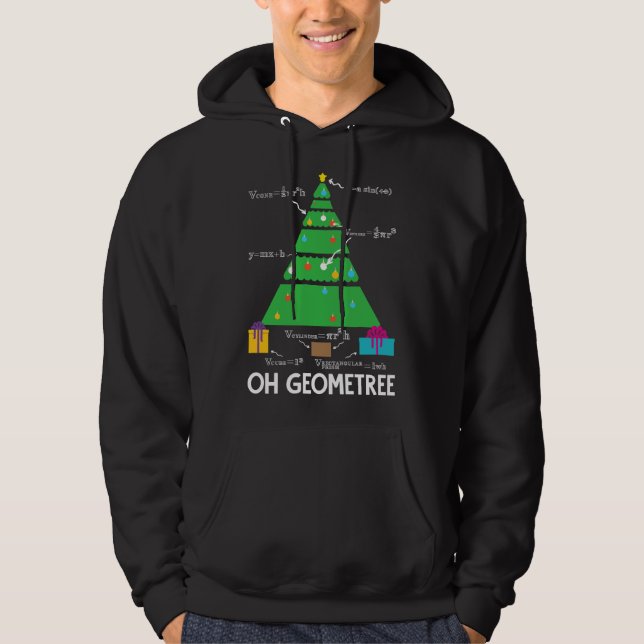 Christmas Tree Geometree Geometry Funny Math Teach Hoodie (Front)