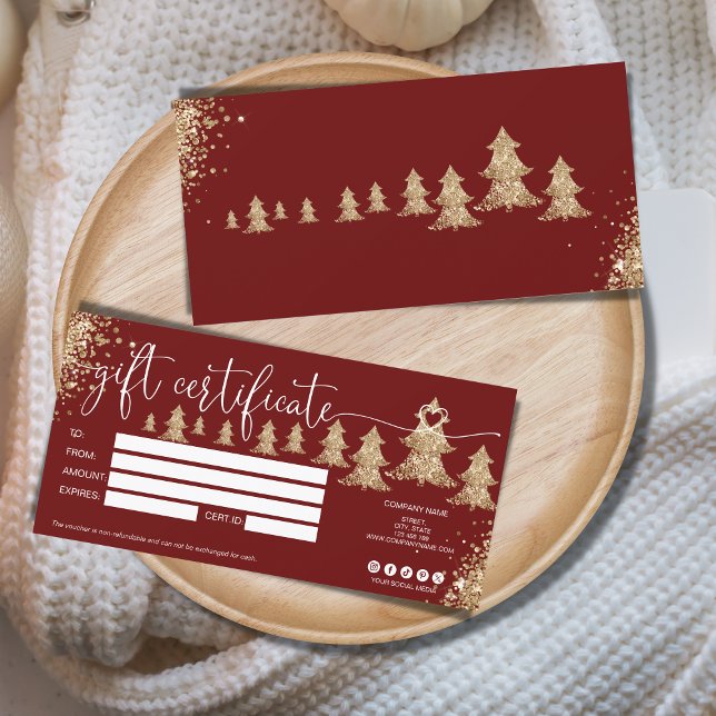 Christmas tree gift card certificate glitter (Creator Uploaded)