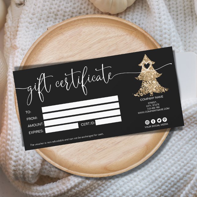 Christmas tree gift card certificate glitter (Creator Uploaded)