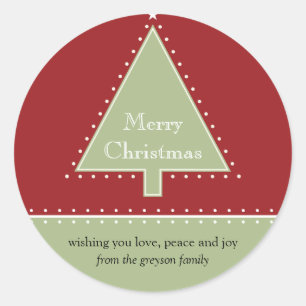 Christmas Tree Gift Message Sticker