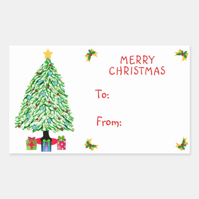 Christmas Tree Gift Stickers (Front)