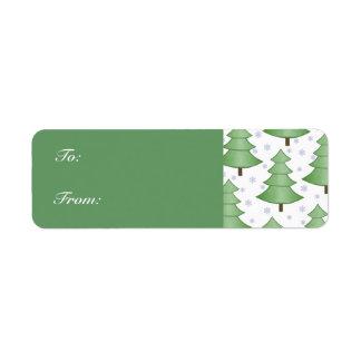 Christmas Tree Gift Tag Label