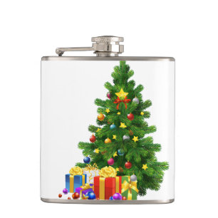 Christmas Tree Gifts Vinyl Wrapped Flask
