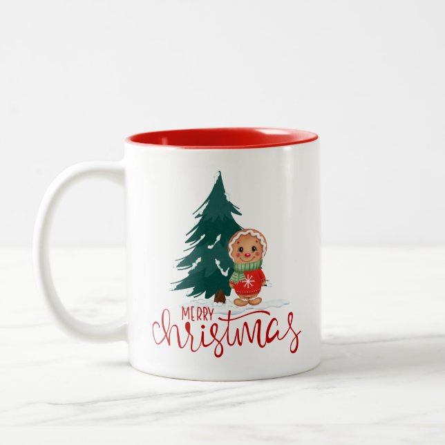 Christmas Tree Gingerbread Holiday Mug  (Left)