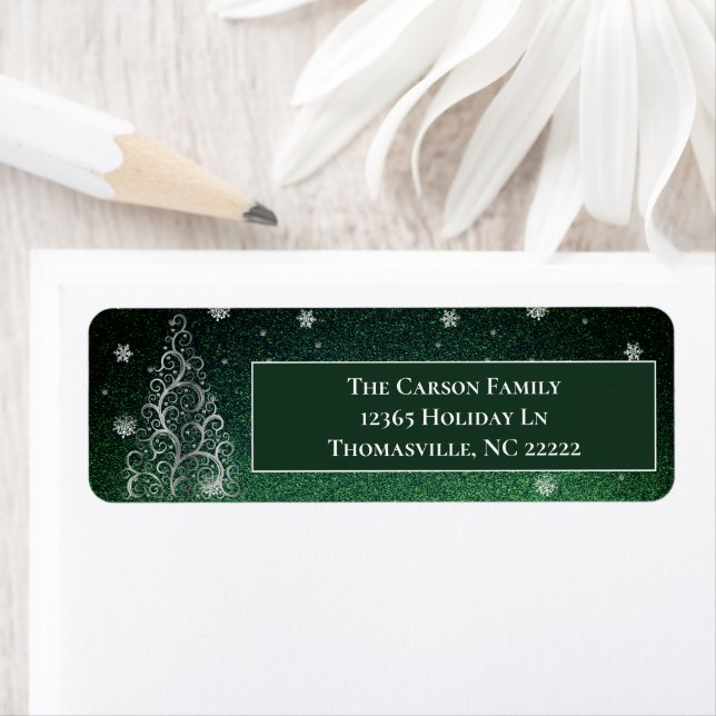 Christmas Tree Glitter and Snowflakes | Green (Insitu)