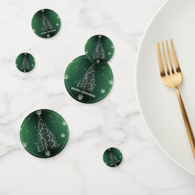 Christmas Tree Glitter and Snowflakes | Green Confetti (Group)