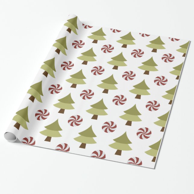 Christmas Tree Glossy Wrapping Paper (Unrolled)