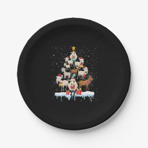 Christmas Tree Goats T Shirt Paper Plate