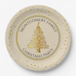 Christmas Tree, Gold, Party,  Paper Plate