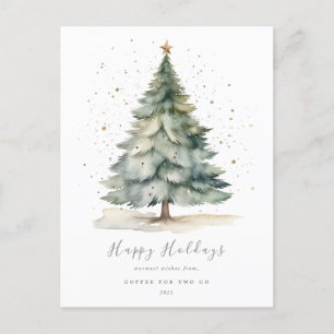 Christmas Tree Gold Star Corporate Postcard