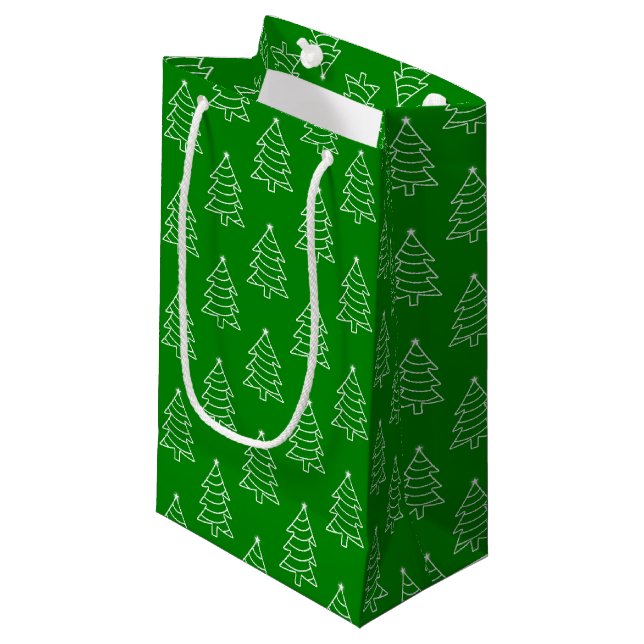 Christmas Tree Green Background Gift Bag (Front Angled)