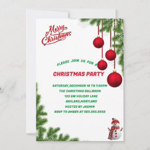 Christmas Tree,Green Christmas Party invitation