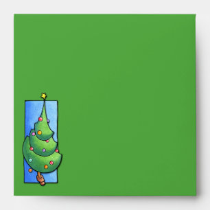 Christmas Tree green Invitation Envelope