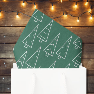 Christmas Tree Green Modern Tissue Paper