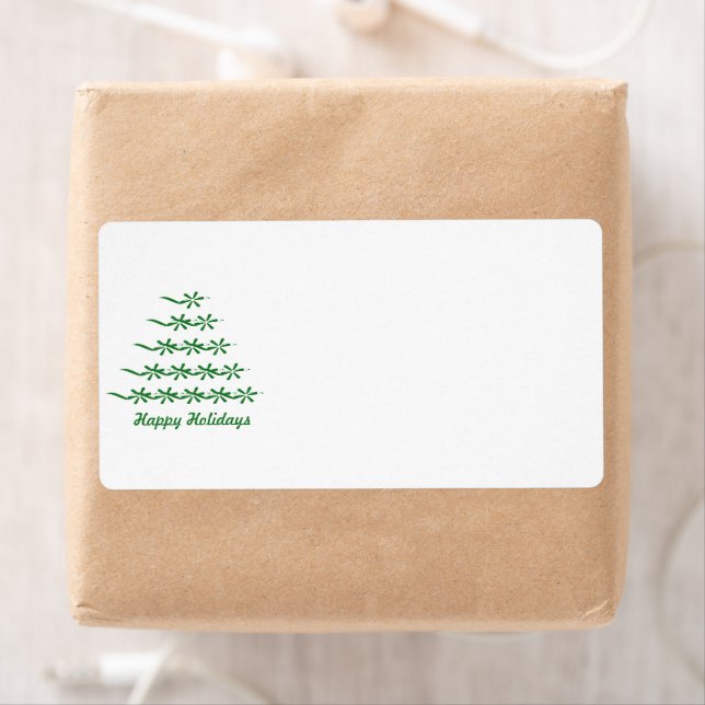 Christmas Tree green white blank Return Address  (Insitu)